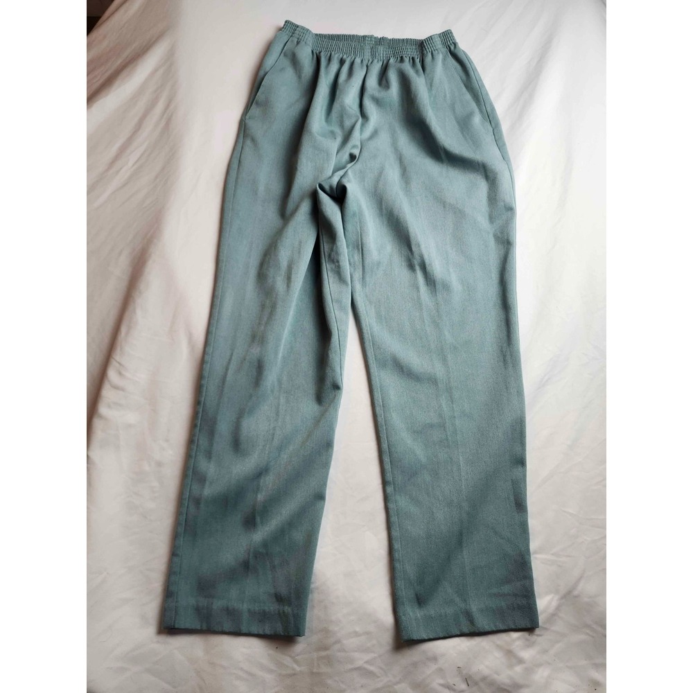Vtg 90s Alfred Dunner Pants Womens 8 Green Minimalist Grandmacore Office Siren